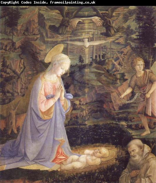 Fra Filippo Lippi Adoration of Child with St.Bernard